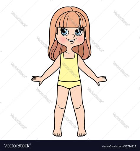 Cute Cartoon Girl Dressed In Underwear Royalty Free Vector