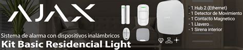 AJAX KIT BASIC RESIDENCIAL LIGHT Panel De Alarma Hub2 Cone