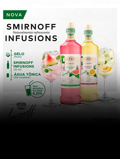 Smirnoff lança Infusions nos sabores Maracujá Jasmin e Melancia