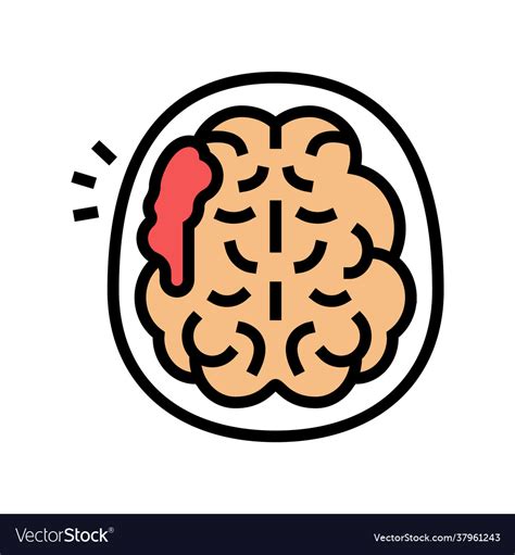 Brain stroke color icon Royalty Free Vector Image