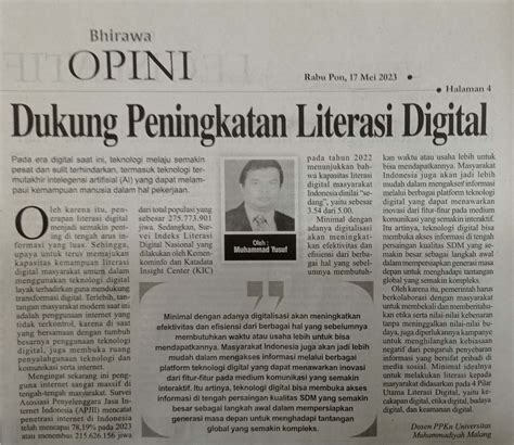 Dukung Peningkatan Literasi Digital Bhirawa UMM Dalam Berita Koran