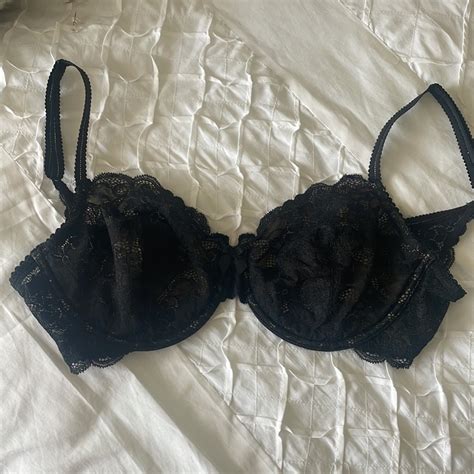 Victorias Secret Black Lace Bra And Panty Set Bra 3… Gem