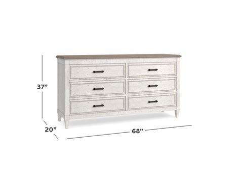 Bassett 2572 0237 Bella 6 Drawer Wood Top Dresser Hickory Park Furniture Galleries