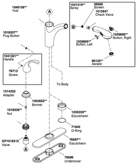 Kohler K-10433 Kitchen Faucet Parts Diagram