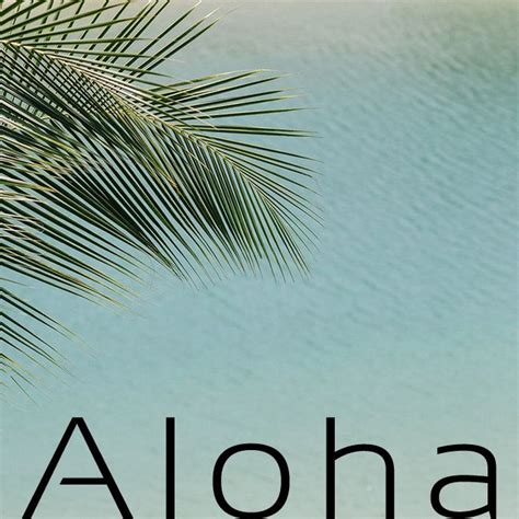 The Word Aloha Is Written In Black And White With A Palm Tree Behind It