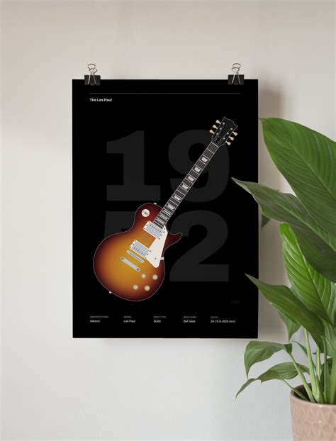 Gibson Les Paul Poster Digital Download Etsy