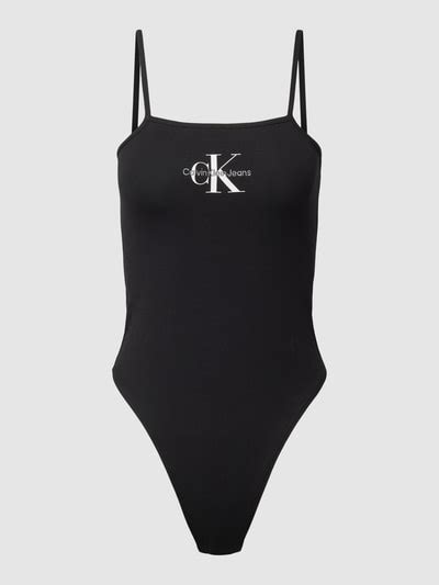 Calvin Klein Jeans Body Met Labelprint In Zwart Online Kopen P C