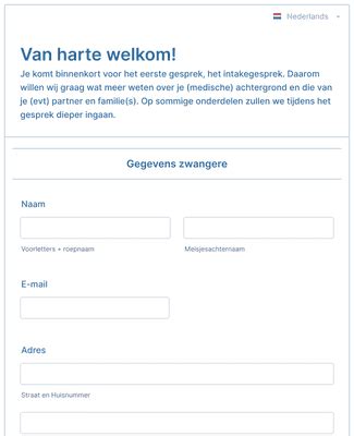 Digitaal Intake Formulier Formulier Sjabloon Jotform