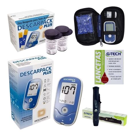 Kit Medidor De Glicose Match Ii Ok Meter Lancetas Descart Veis