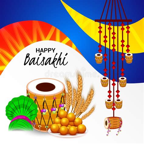 Happy Baisakhi Punjabi Festival Celebration. Stock Illustration - Illustration of farming ...