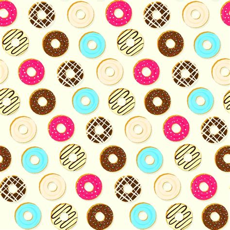 Premium Vector Colorful Tasty Topping Donuts Seamless Pattern