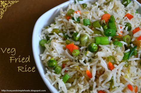 easy and simple foods: Veg Fried Rice