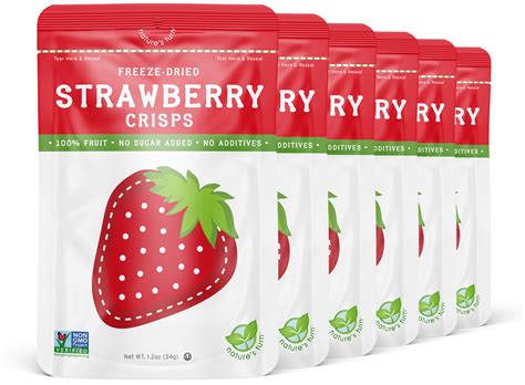 Natures Turn Vegan Fruit Snacks Freeze Dried Strawberry Crisps 6