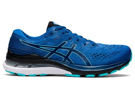 Mens Gel Kayano 28 2e Lake Driveblack Running Shoes Asics