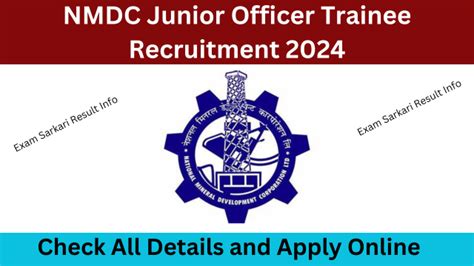 Nmdc Junior Officer Trainee Recruitment Check Eligibility And