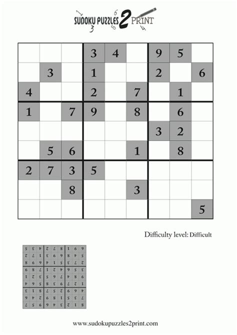 Difficult Sudoku Puzzle To Print 2 | Printable Sudoku Difficult ...