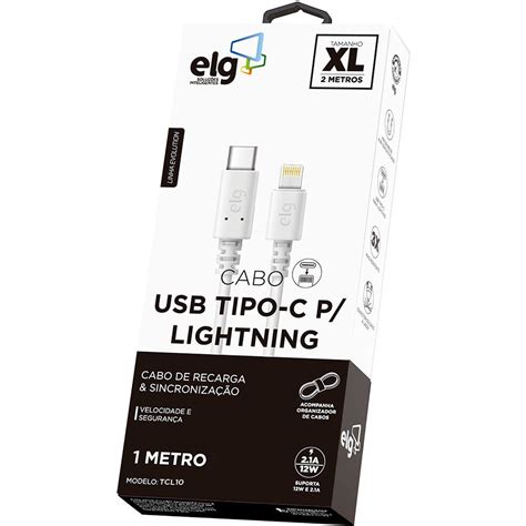 Cabo Usb Tipo C Para Lightning 1m Branco Tcl10 Elg Bt 1 Un Smartphones And Telefonia Kalunga