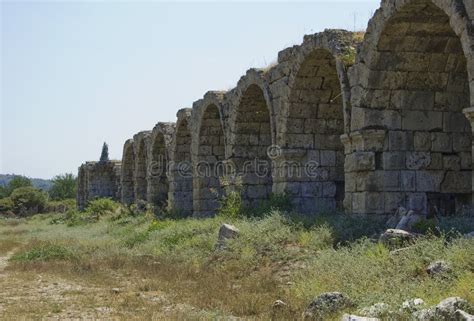 Ruins of Stadium in Perga stock image. Image of tourism - 12375229