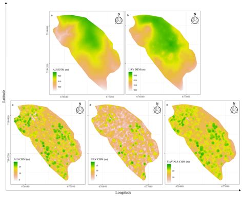 Digital Terrain Model Dtm And Canopy Height Model Chm By Als Uav Download Scientific