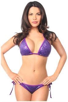 Purple Sequin Pucker Back Bikini SpicyLegs