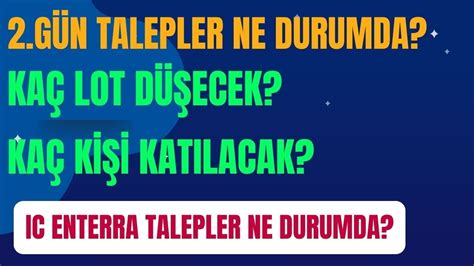 Ic Enterra G N Talepler Ne Durumda Ka Lot D Er Ka K Katilacak