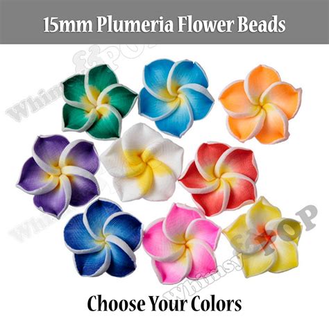 Mm Plumeria Flower Beads Fimo Clay Plumeria Beads Drilled Etsy