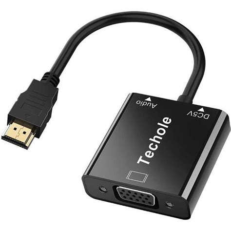 Techole Convertisseur HDMI vers VGA 1080p Adaptateur HDMI Mâle vers