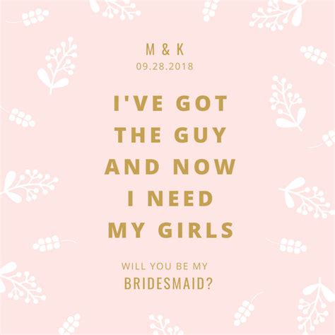 Customize 26 Be My Bridesmaid Invitation Templates Online Canva