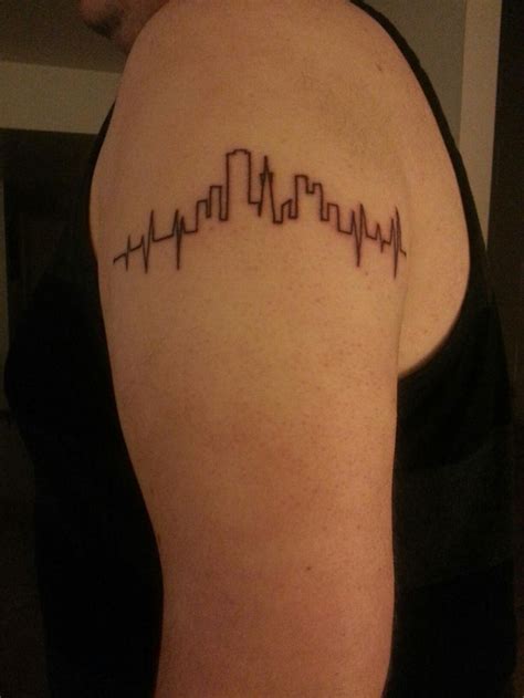 Just Got This Tattoo Heartbeat With San Francisco Skyline Partly Due