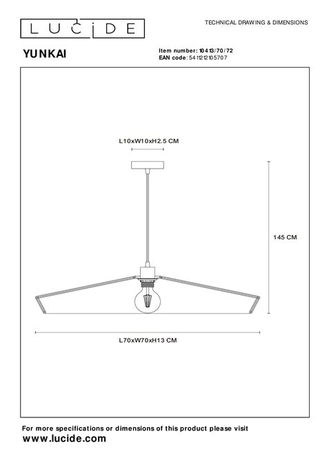 Lucide YUNKAI Suspension Ø 70 cm 1xE27 Bois clair LUCIDE