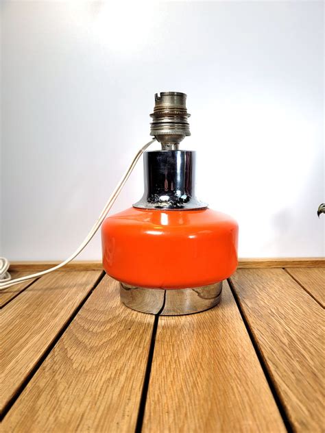 Pied De Lampe Vintage Orange 1970 Coucou Retro