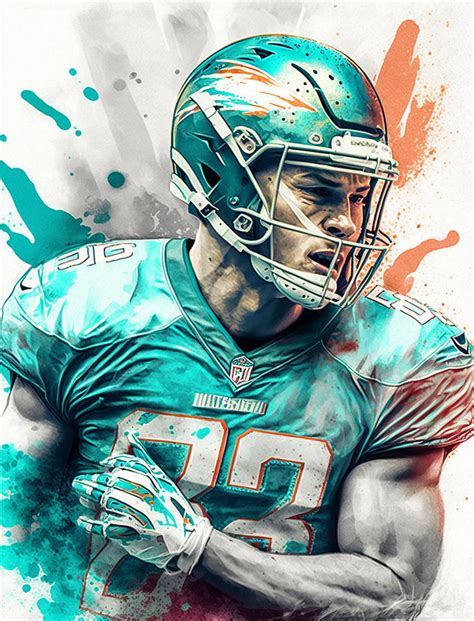 Mike Gesicki Miami Dolphins Digital Art By Thuy Dinh Thi Pixels