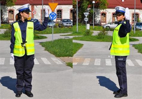 Co pokazuje policjant kierujący ruchem Autokult pl