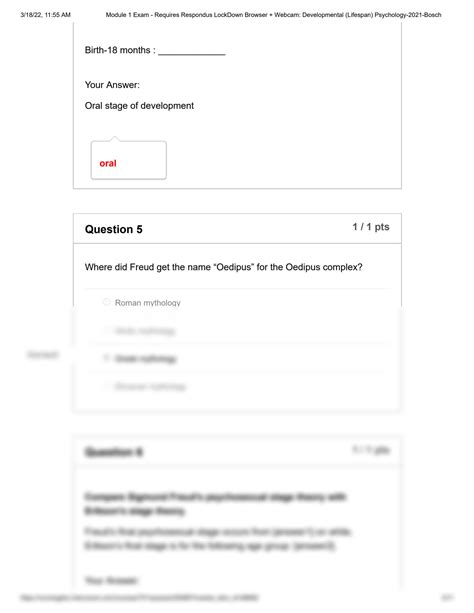 SOLUTION Psyc 140 Module 1 Exam Developmental Lifespan Psychology