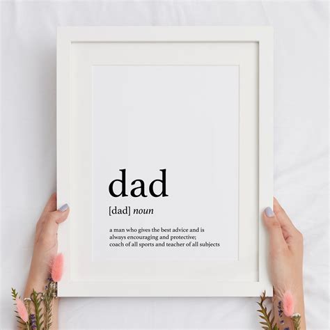 Father Dictionary Print Dad Definition Wall Art Printable Fathers