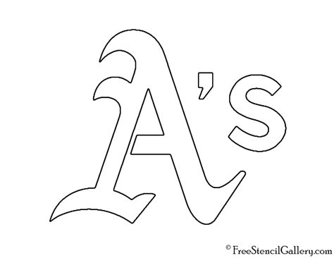 MLB – Oakland Athletics Logo Stencil | Free Stencil Gallery