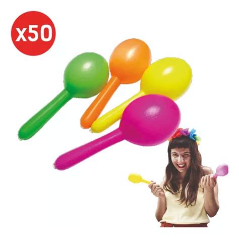 Combo Maracas Fiesta X Plastica Redondas Cotillon Carioca Mercadolibre