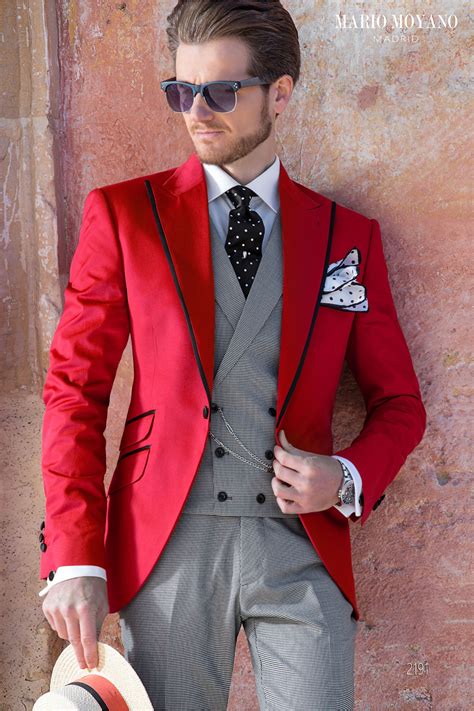 Traje De Novio Rojo En Algod N A Medida Modelo Mario Moyano