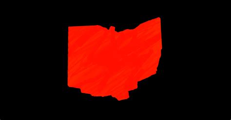 bright red ohio outline bright red ohio outline sticker teepublic