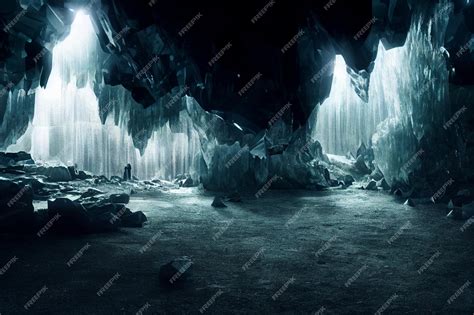 Premium Photo Group Of People Standing Inside Of A Cave Generative Ai