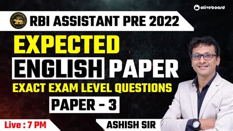 Rbi Assistant English Expected Paper Exact Exam Level