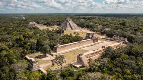 Kukulcan Pyramid Or The Castle Temple In Chichen Itza