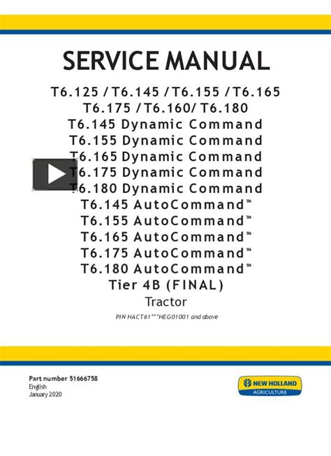 Ppt New Holland T Tier B Final Tractor Service Repair Manual