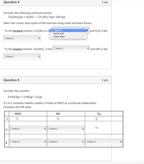 Solved Question 4 1 pts Consider the following chemical | Chegg.com 