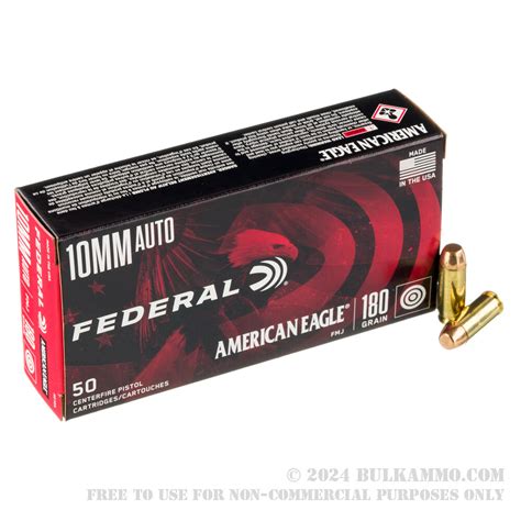 50 Rounds Of Bulk 10mm Ammo By Federal 180gr Fmj