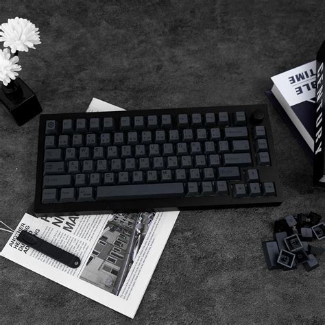 Jolintal Keys Grey On Black Keycaps Set Japanese Keycaps Custom