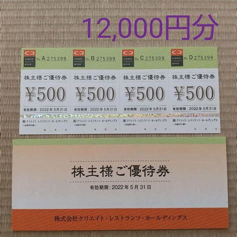 クリエイト・レストランツ株主優待券12000円分 Blogknakjp