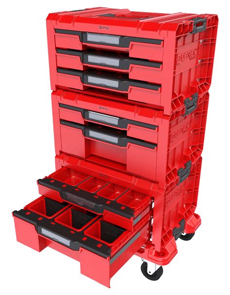 QBRICK ZESTAW SET 3 PRO DRAWER WORKSHOP RED ULTRA HD SKRZYNKA