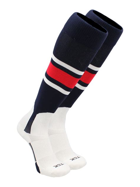 Baseball Stirrup Socks Pattern E Navywhitescarlet Medium Navy