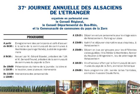 Ao T Journ E Annuelle Des Alsaciens De L Tranger